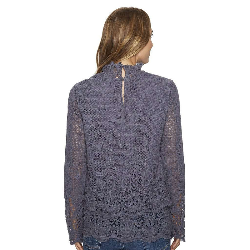 True Grit (Dylan) Fringed Crochet Long Sleeve Double Layer Pullover in ...