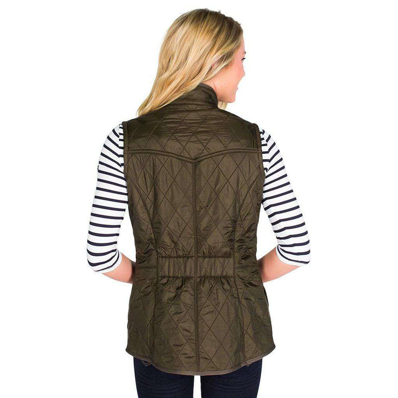 Barbour Cavalry Quilted Gilet in Olive Green