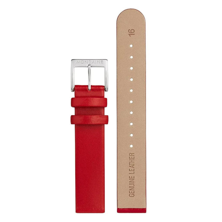 Red Genuine Leather strap, 16mm