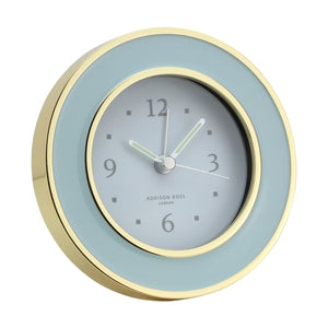 Powder Blue & Gold Round Alarm Clock - Salutations Home