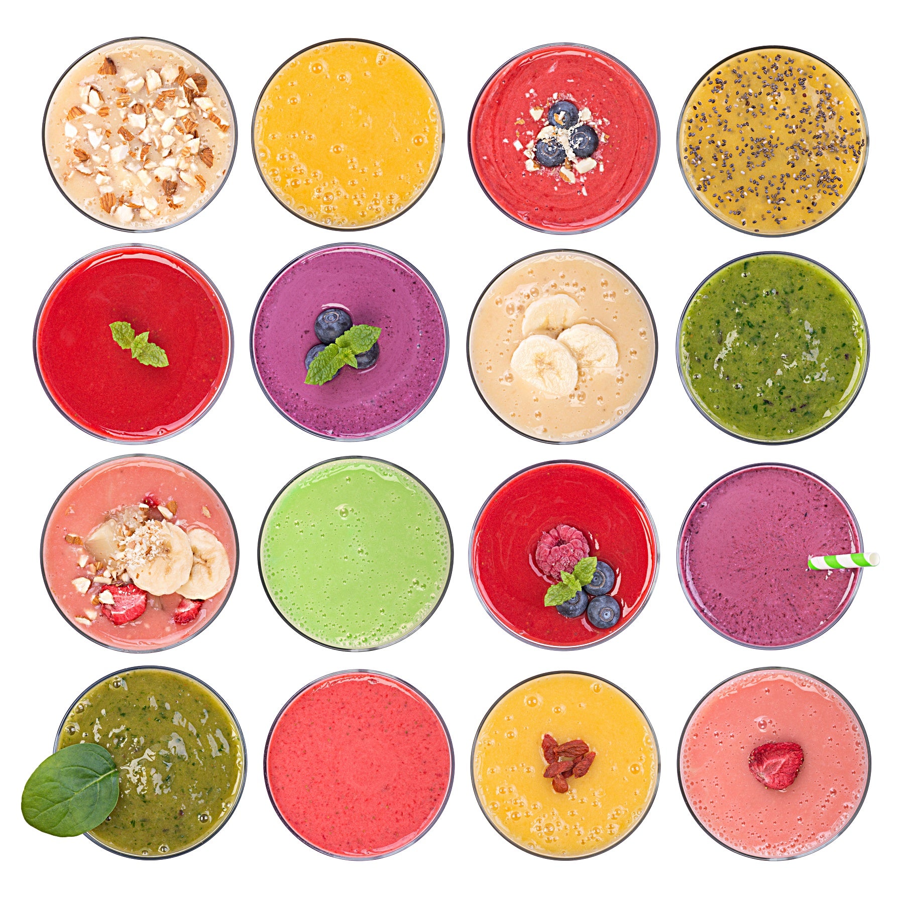 Colorful Fruit Smoothies