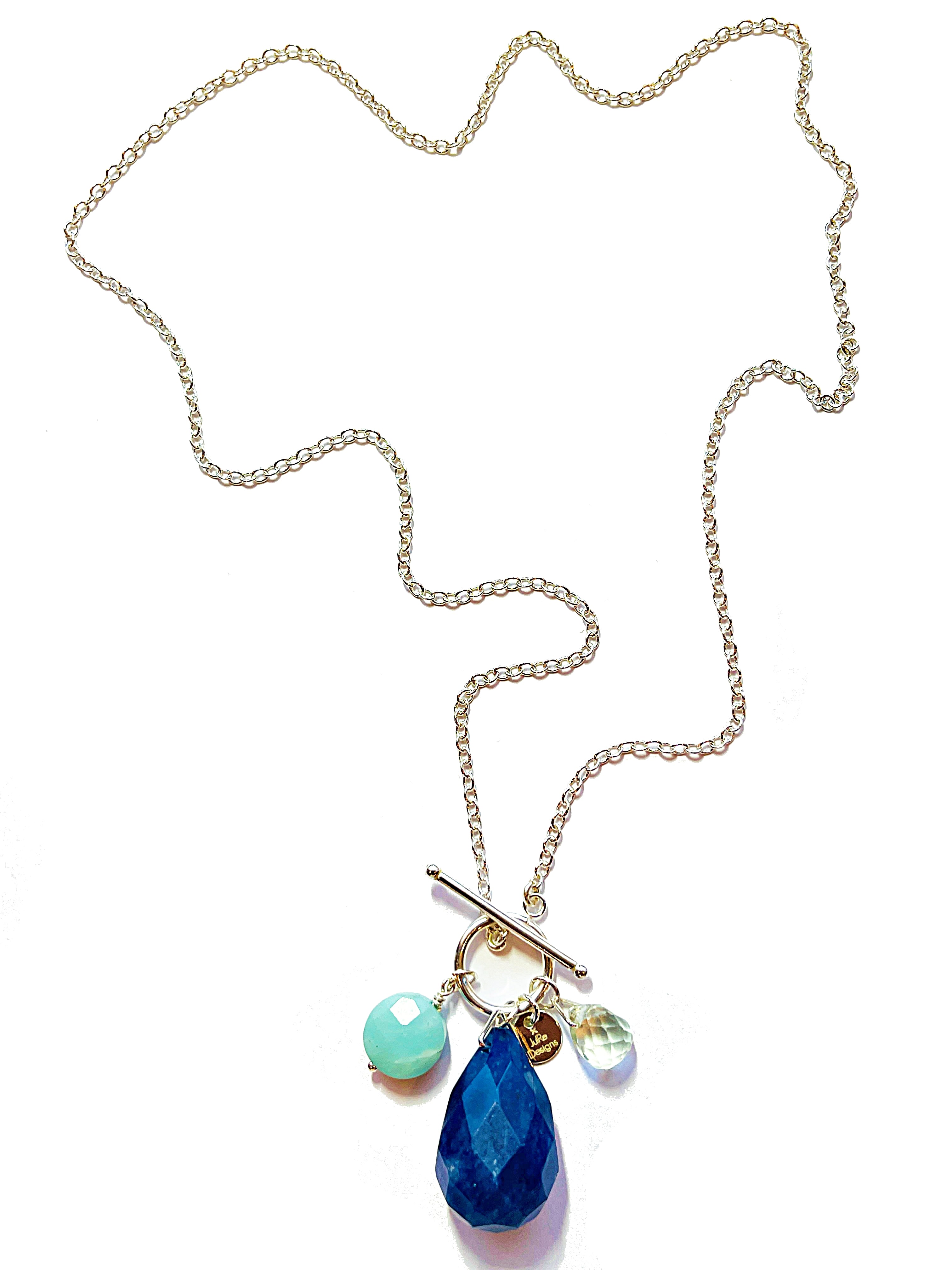 Sodalite Gemstone Charm Toggle Necklace – JulRe Designs LLC
