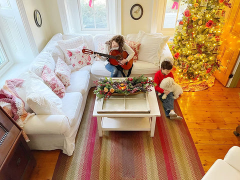 red Christmas rug