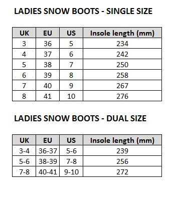 Snow Boot Size Guide