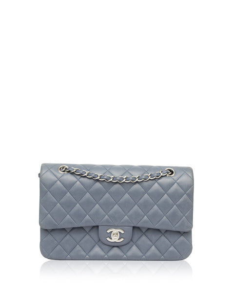 Chanel Blue Lambskin 2 55 Classic Flap Bag High Fashion Society