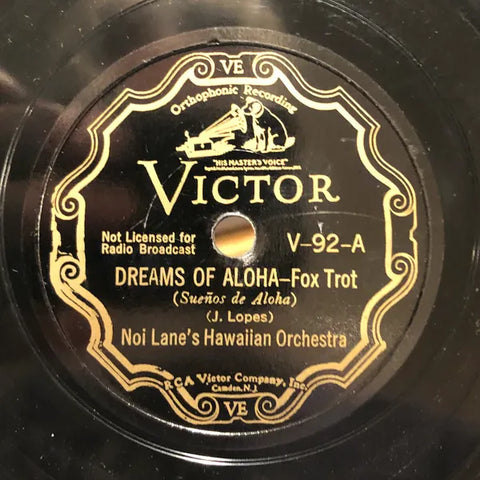 Victor 78 RPM Record - Noi Lane's Hawaiian Orchestra
