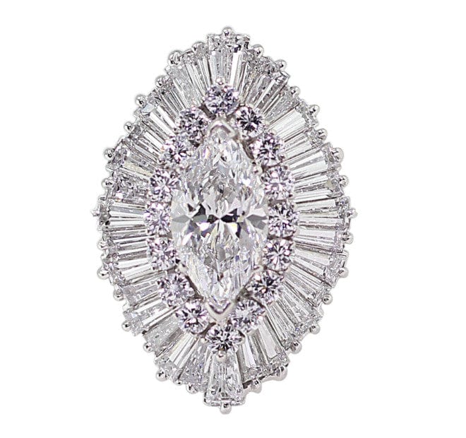 2ct Marquise Diamond Ballerina Ring – CJ Charles Jewelers