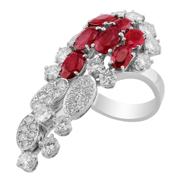 Estate Ruby Diamond Cluster Ring – CJ Charles Jewelers
