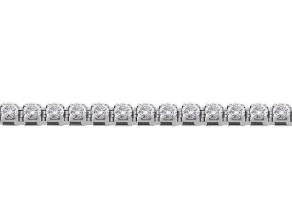 Bronx Pave Chain Link Diamond Tennis Bracelet 4.97 ctw 14K White Gold