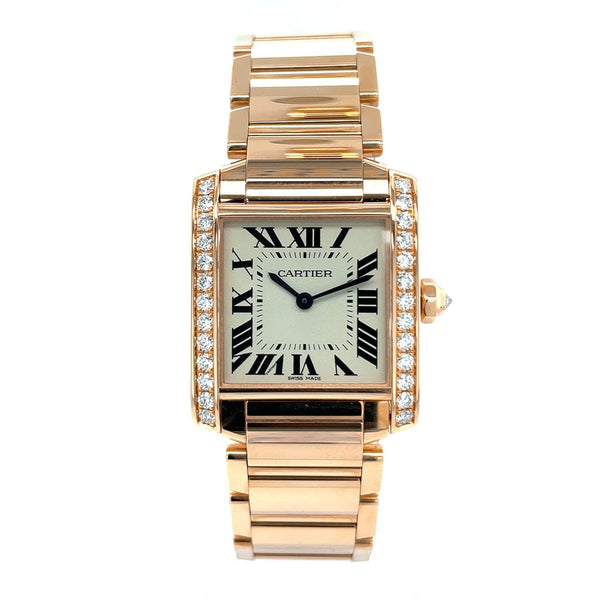 Cartier Tank Francaise Watch - 25.35 mm Steel Case - Diamond Dial - WE110006