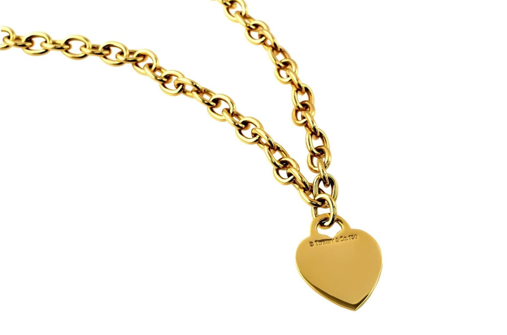 tiffany gold tag necklace