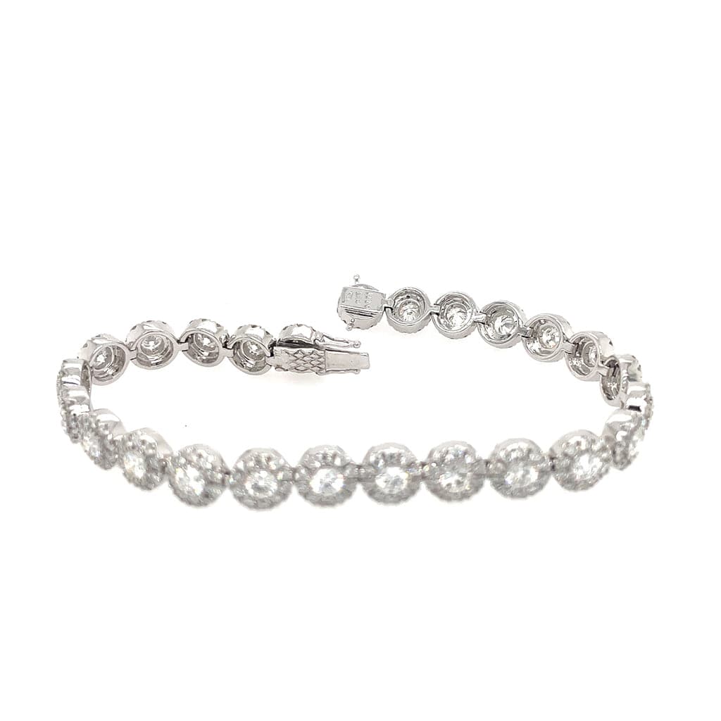 18K White Gold 7.71ctw Diamond Bracelet