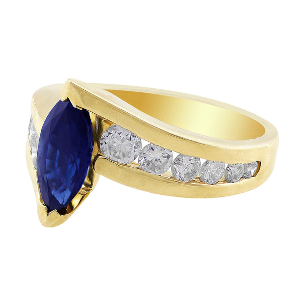 Estate Marquise Cut Sapphire Diamond Ring – CJ Charles Jewelers