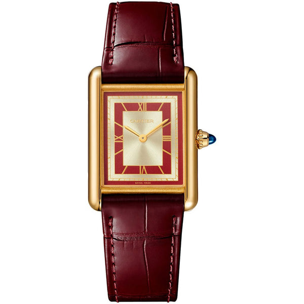 CRWGTA0091 - Tank Louis Cartier watch - Large model, hand-wound mechanical  movement, yellow gold, leather - Cartier