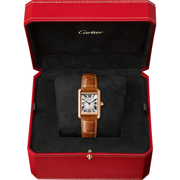 Cartier Tank Louis 18K Solid Gold Brown Leather Women's Watch WGTA0011