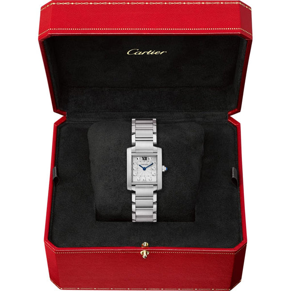 Cartier Tank Francaise Watch - 25.35 mm Steel Case - Diamond Dial - WE110006