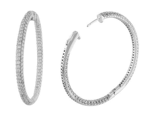 Large Three Row Diamond Hoop Earrings – CJ Charles Jewelers