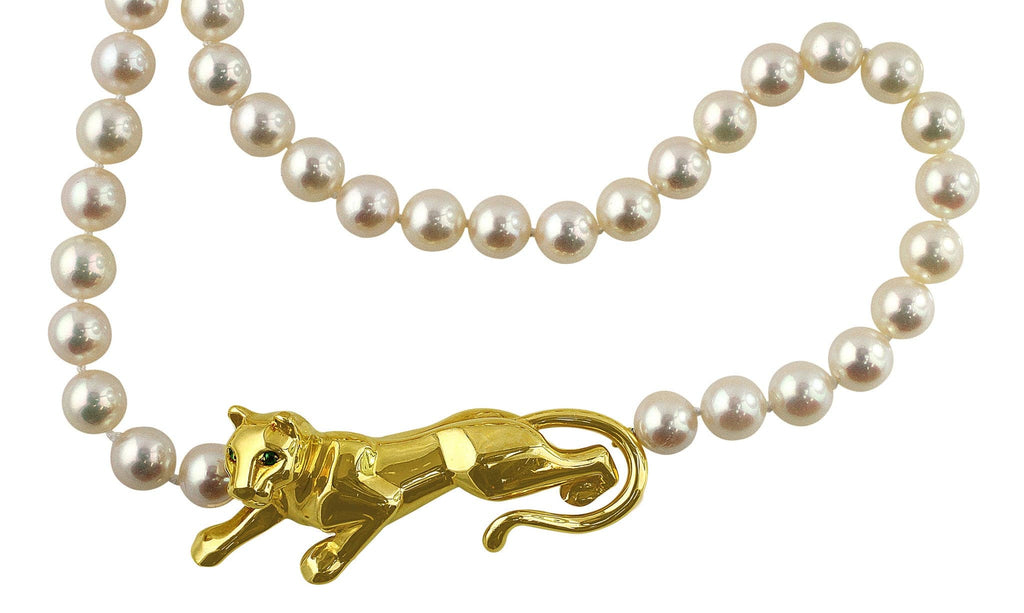 cartier panthere pearl necklace