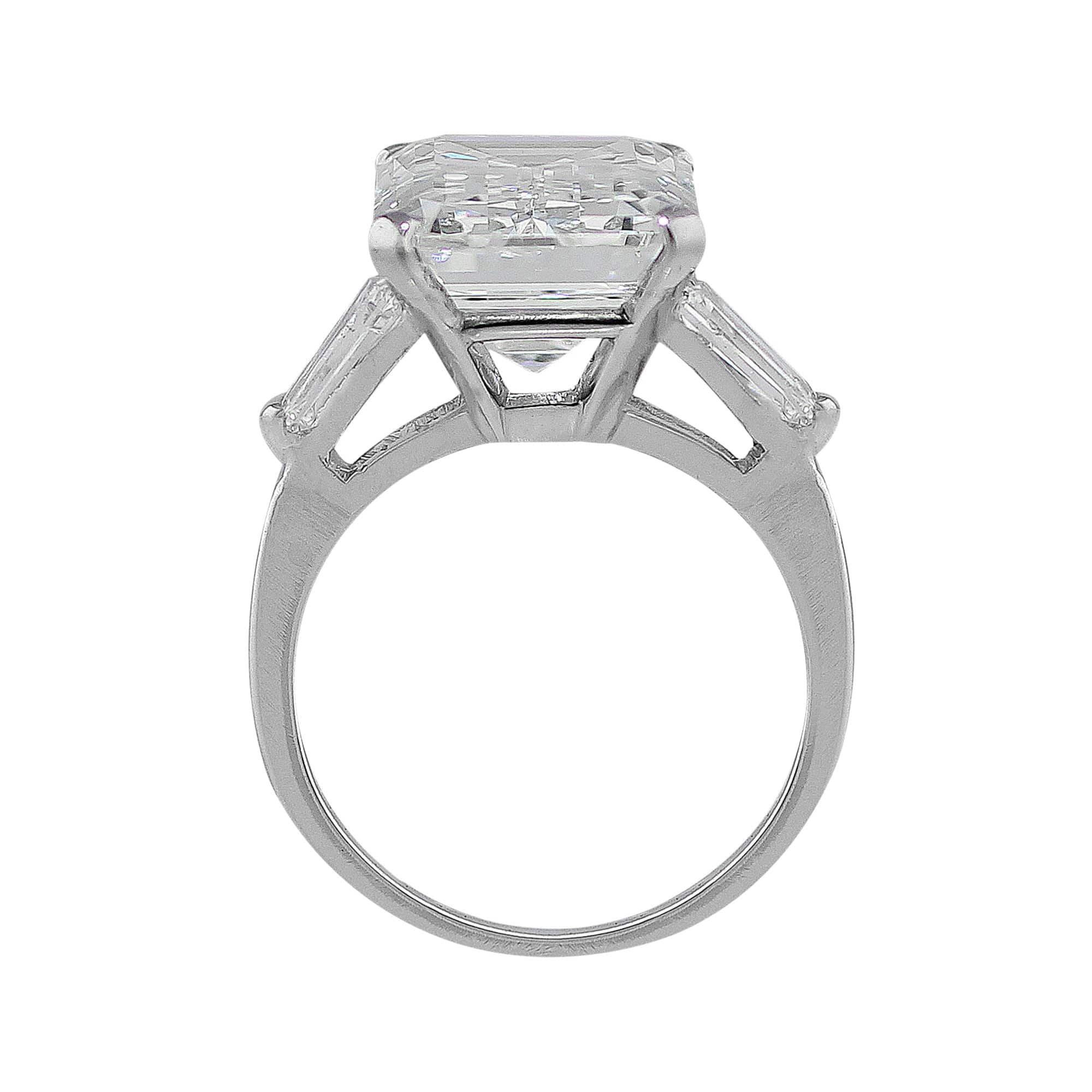 Platinum 9ct Emerald Cut Diamond Ring