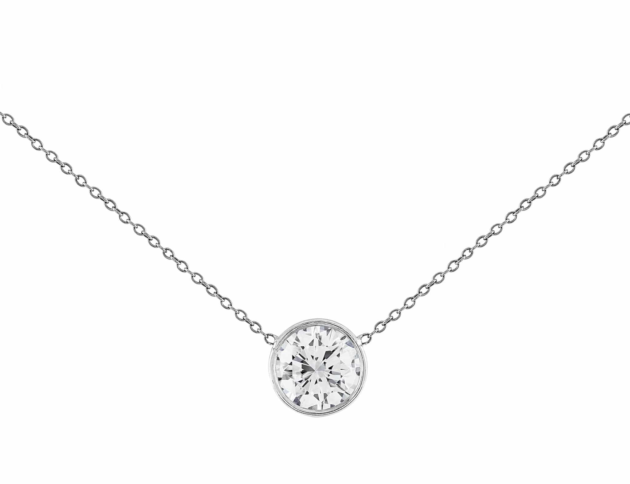 Rivi re Platinum 2ct Diamond Solitaire Necklace