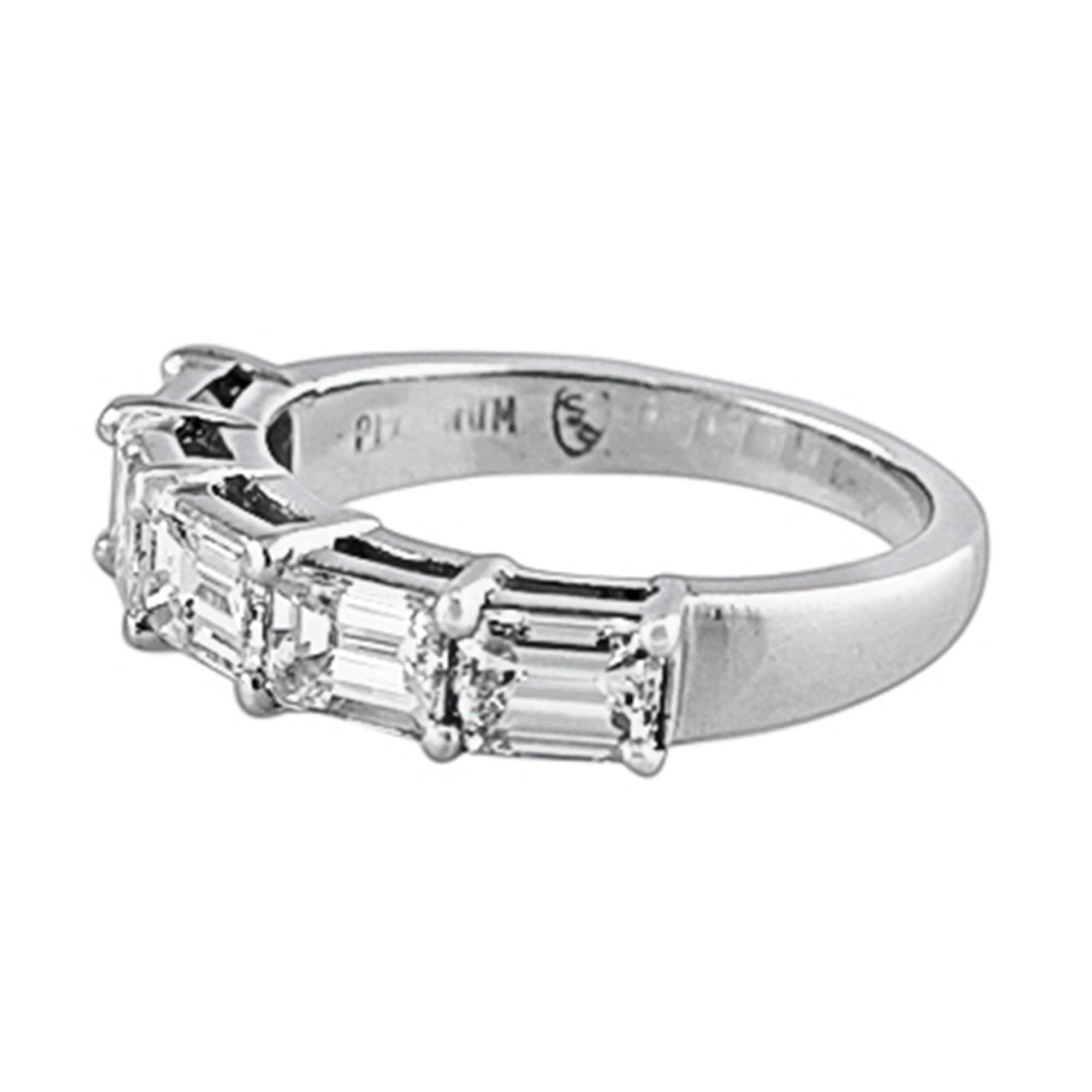 Rivi re Platinum 2.53ctw Emerald-Cut Diamond Band