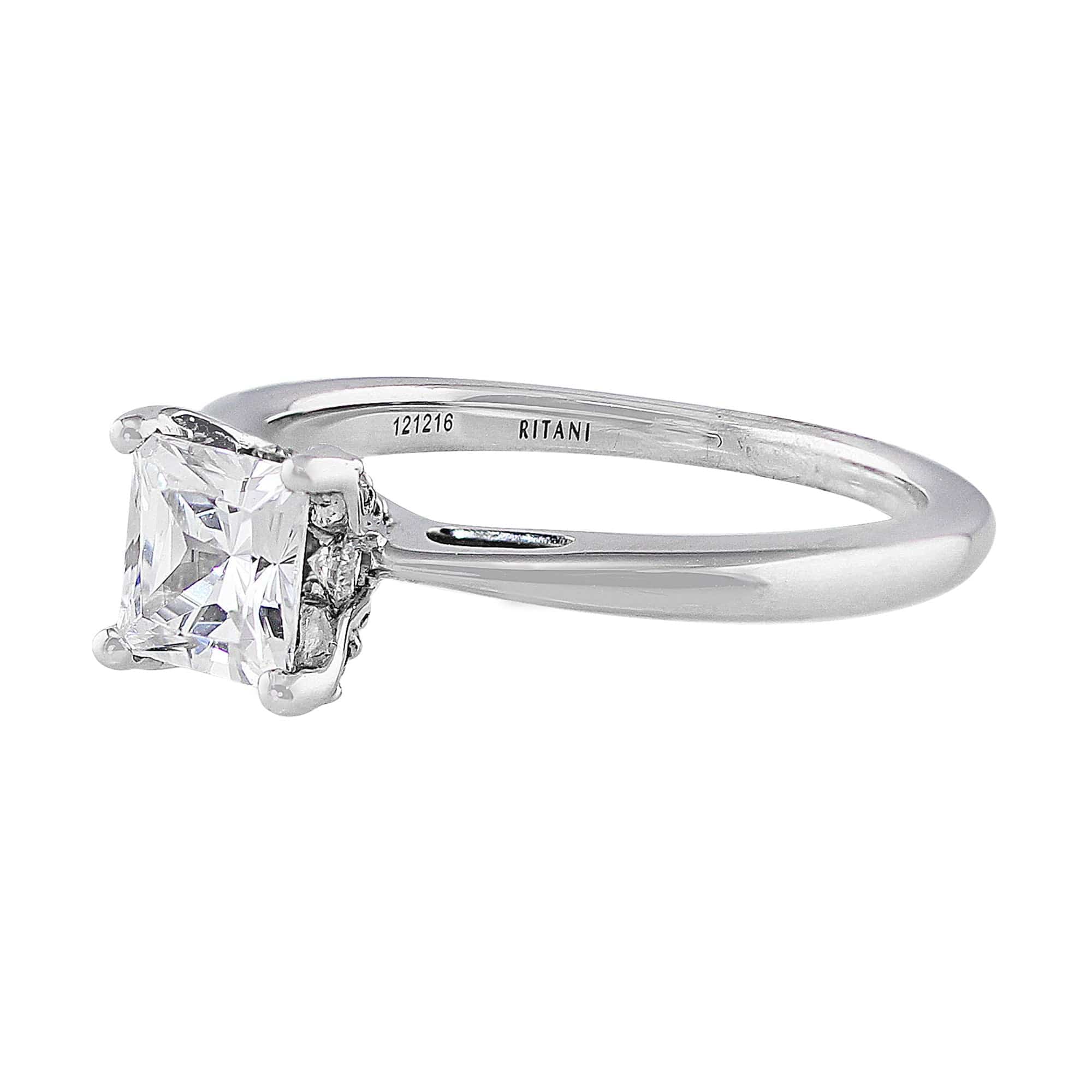 Ritani 18k White Gold Diamond Solitaire Ring