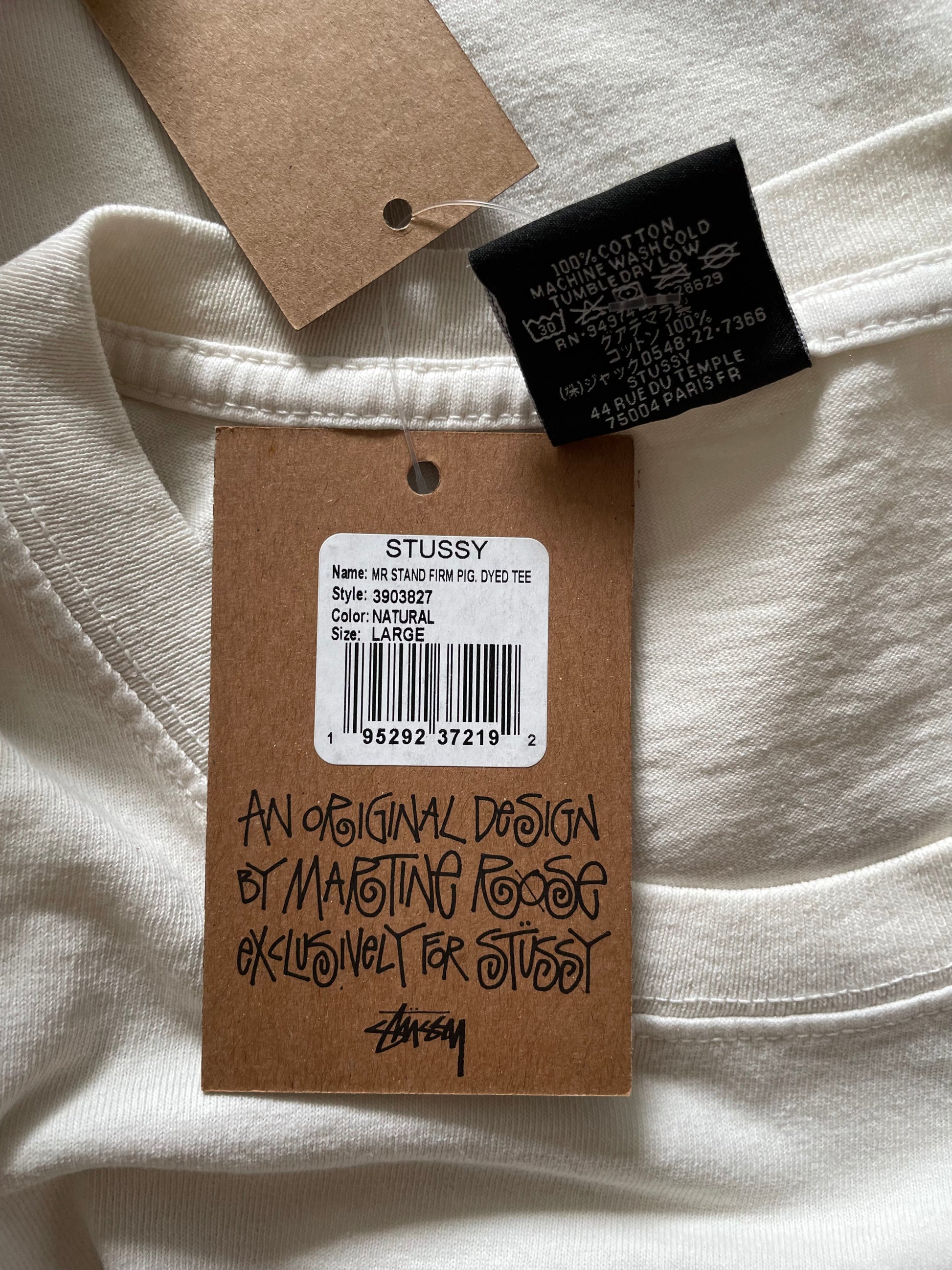 Stussy x Martine Rose Stand Firm Tee in Cream – oldplusgold