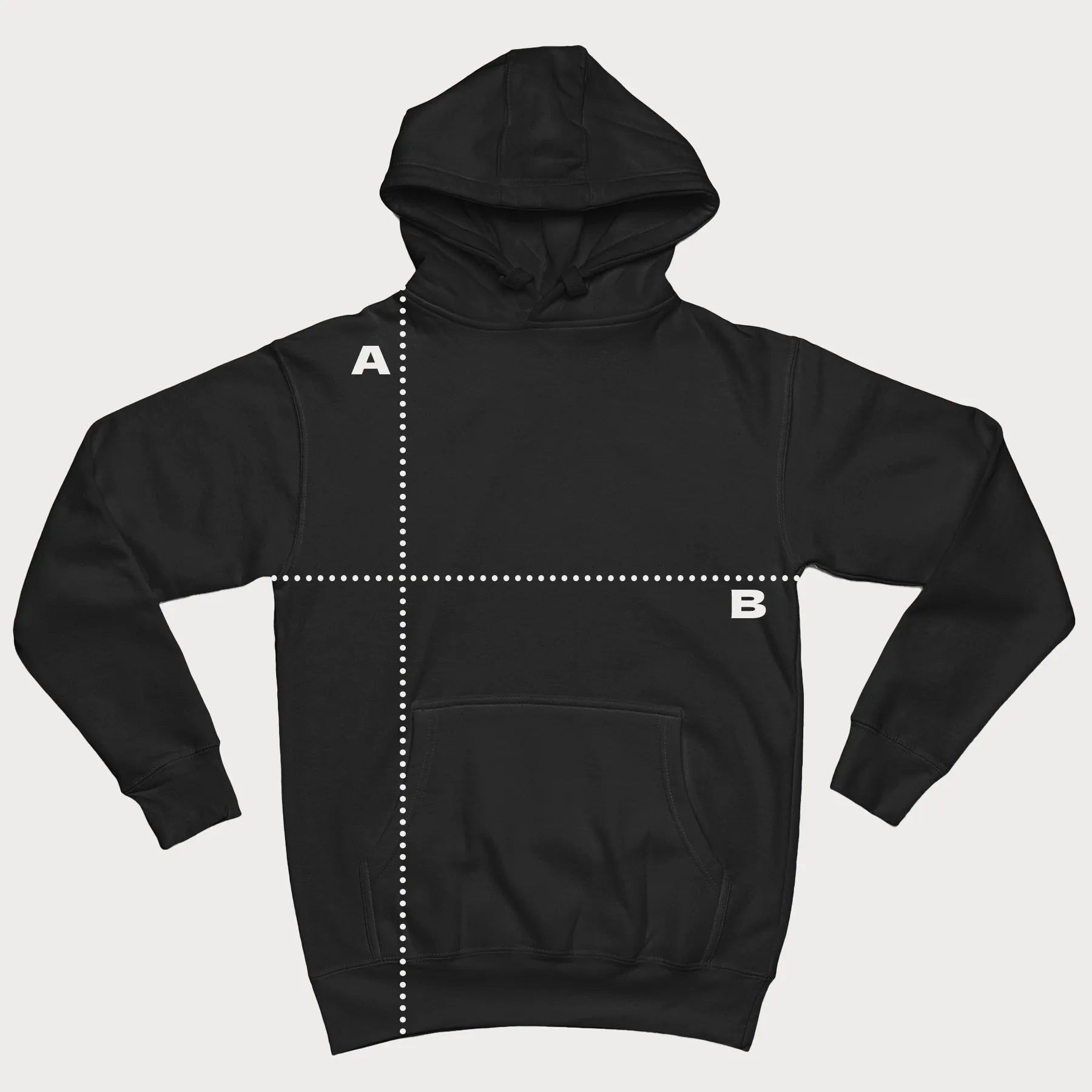 Size chart for hoodies on Hoodies Store