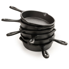 Six mini skillets