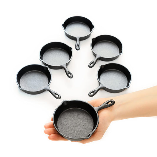 Cast Iron Scone Pan / Cornbread Pan for 8 Wedge Shaped Bakes, Pre-Seasoned  - Comes with Oven Mitts, Silicone Trivet and Oil Brush - by KUHA