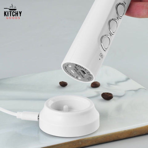 Mini mousseur à lait à café électrique portatif, j-3 noir