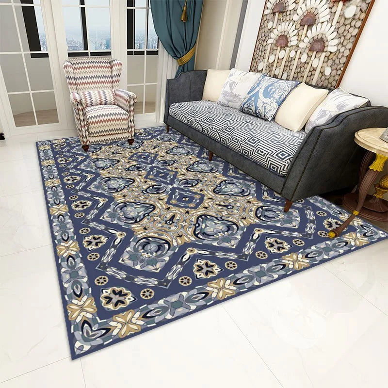 Living Room Blue Persian Carpet Rug