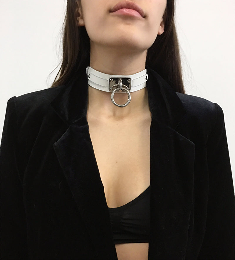 white neck choker