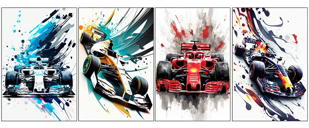Formel 1 watercolor billeder