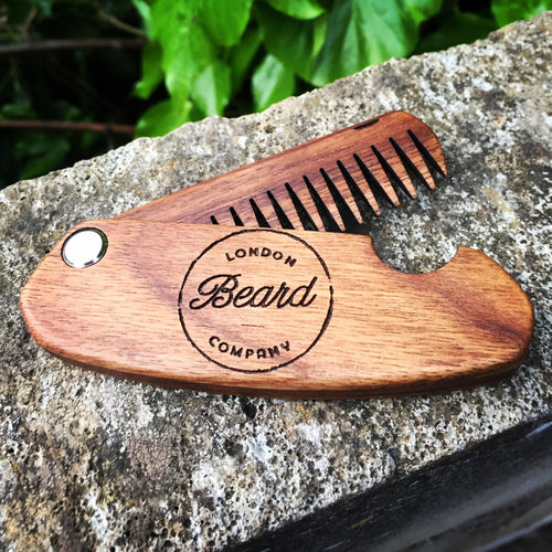 London Beard Company Wooden Folding Beard Comb