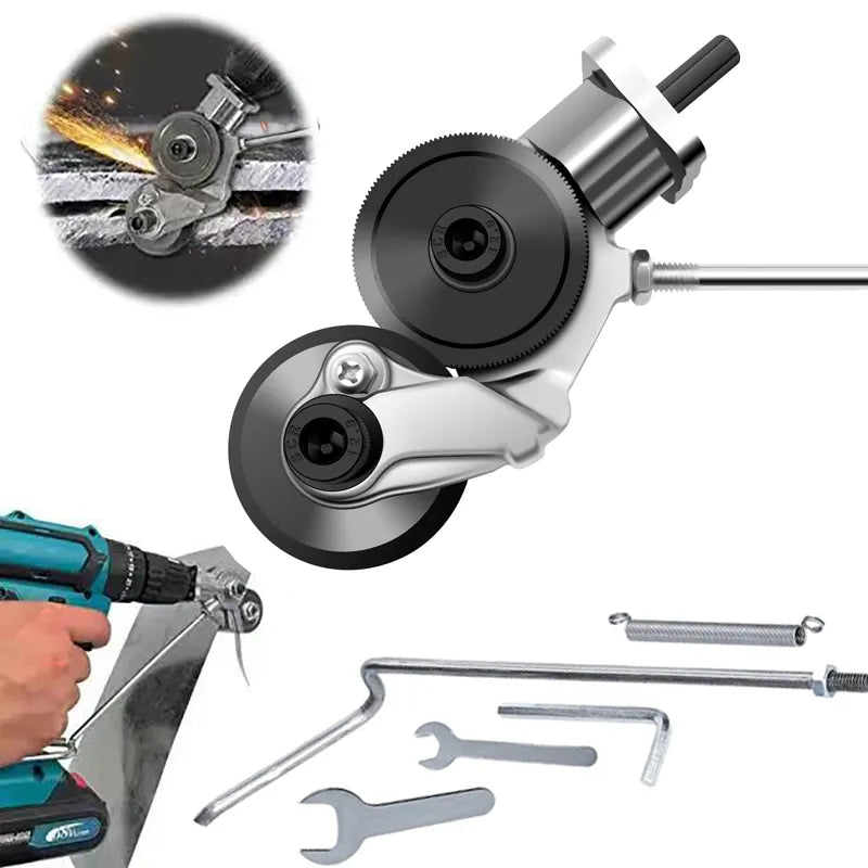 Electric Drill Plate Cutter Attachment Metal Sheet Cutter Sawing Machines Free Cutting Tool Punch Shear Nibbler Sheet Metal Cut
