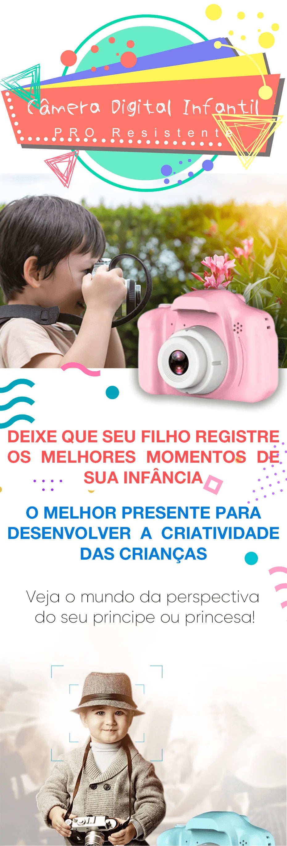 Câmera Fotográfica Digital Infantil Com 32Gb (cartão incluido)