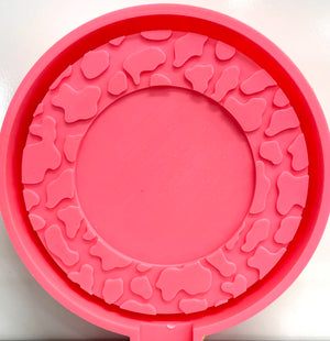 Cow Print Circle Frame Mold - Molds Gone Wild