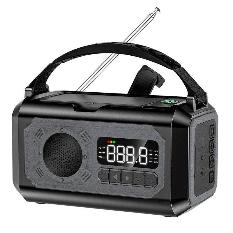 Handvevsradio Vevradio Nödradio med Ficklampa Solcell 12000mAh