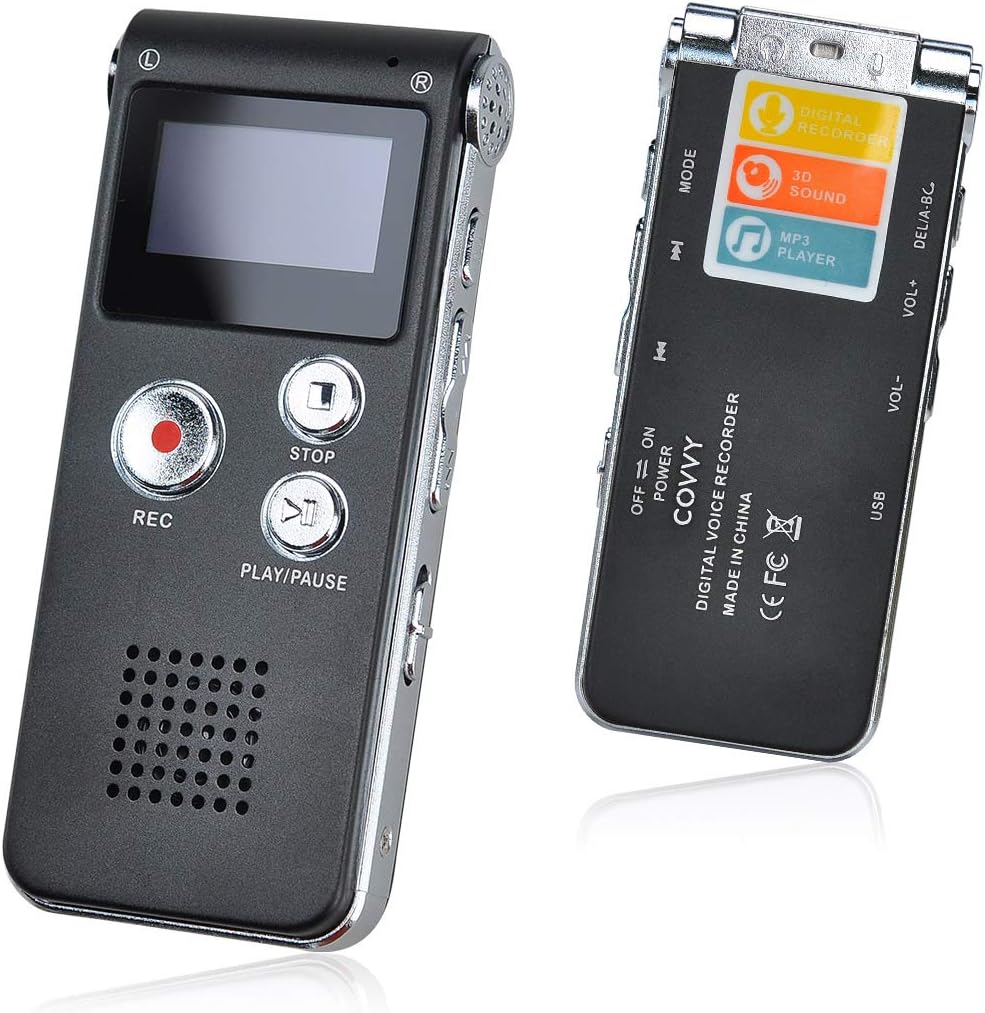 Diktafon Diktafon MP3-spelare Praktisk design Hörlurar
