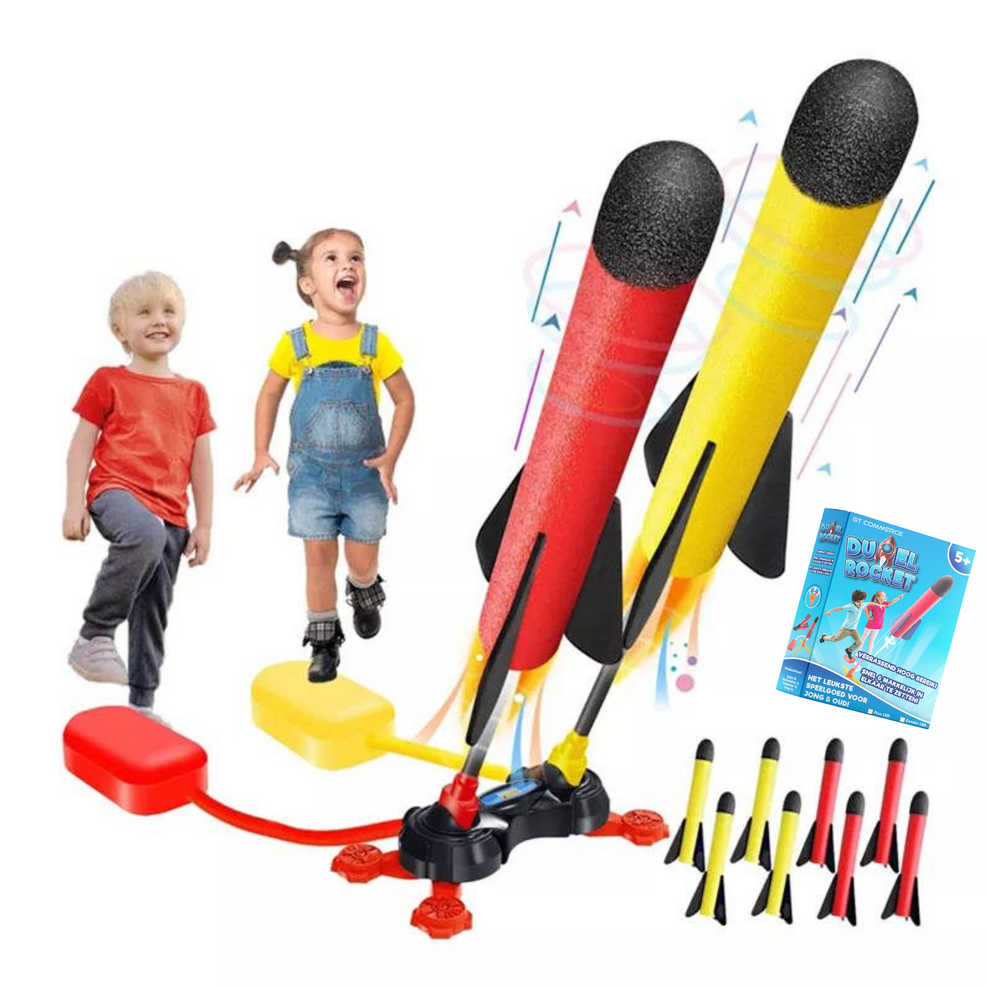 zijde Schandalig Onenigheid GT - Duo Stamp Rocket Schieten buitenspeelgoed met LED voor kinderen - –  Kiddeltoys