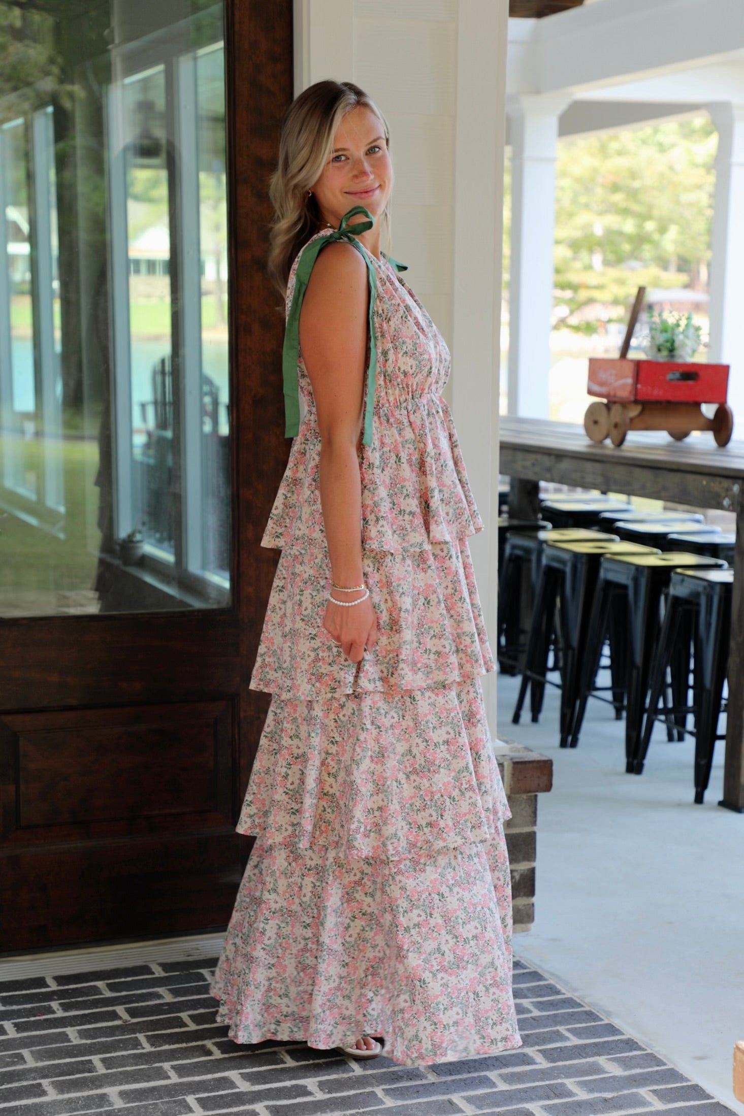 Flowy floral maxi dress cheap