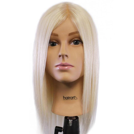 Bianca Platinum Blonde Human Hair Mannequin for Color Deposit - 15 inch Hair