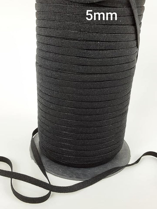 Black 1/4 inch Elastic