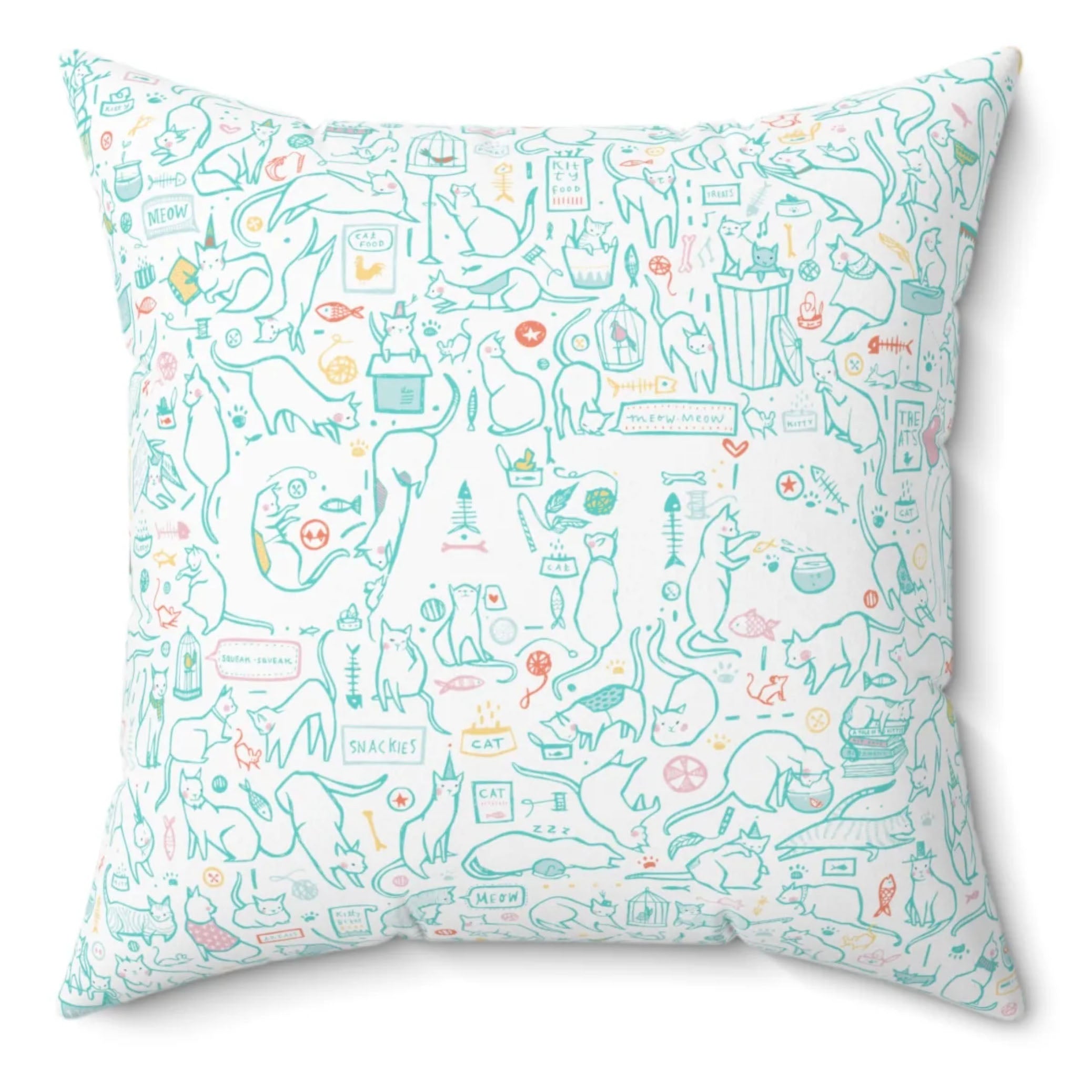Cats Pattern Spun Polyester Square Pillow
