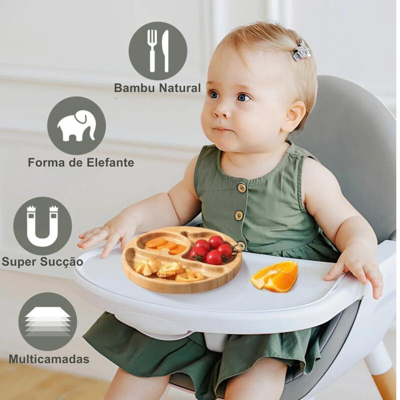 Kit Bambu Elefantinho para Introdução Alimentar NutriHappy | 7 Peças