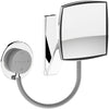 KEUCO 5x Square 2,700k-6,500k LED Coiled Cord Hardwired Makeup Mirror, LED Control Panel