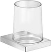 Keuco Edition 11 Tumbler Holder and Crystal Tumbler for Wall-Mounting, 5 Finishes