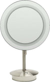 Alfi Brand 5x LED Frameless Vanity Mirror - Plugs in or Runs on Battery, 2 Finishes