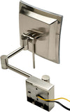 Heavy-duty swivel and tilt mechanism, fingerprint-proof adjustment handle, and rear view of mounting.Brushed Nickel.
